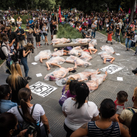 Foto de archivo de una manifestación contra la violencia machista en Argentina.