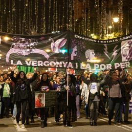 Foto de archivo de una manifestación por el 25N en Barcelona.