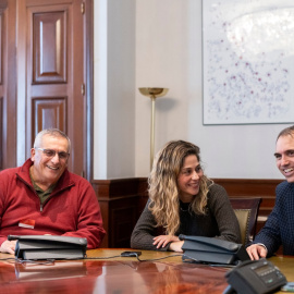 José Antonio Jiménez, Lara Hernández y Toni Valero, en una reunión.