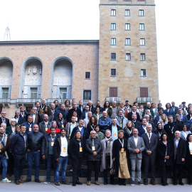 Alcaldes i regidors dels municipis de la nova associació del Camí Ignasià a Montserrat.