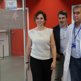 La presidenta de la Comunidad de Madrid, Isabel Díaz Ayuso, durante la presentación de los nuevos proyectos sanitarios que albergará el Hospital público Enfermera Isabel Zendal. Imagen de archivo.