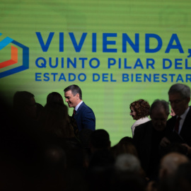 El presidente del Gobierno, Pedro Sánchez, durante el foro 'Vivienda, quinto pilar del Estado del Bienestar' en Madrid, a 13 de enero de 2025.