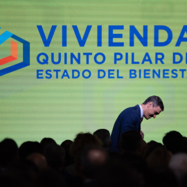 El presidente del Gobierno, Pedro Sánchez, durante el foro 'Vivienda, quinto pilar del Estado del Bienestar', organizado por el Ministerio de Vivienda y Agenda Urbana.