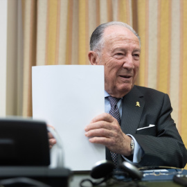 El exdirector del CNI Félix Sanz Roldán, en la comisión de investigación de los atentados del 17A en el Congreso.