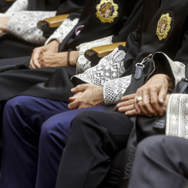 Varios jueces durante el acto de Apertura del Año Judicial 2024-2025, en la Ciudad de la Justicia de Valencia.