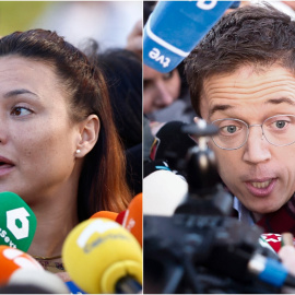 Íñigo Errejón y Elisa Mouliaá, a su salida de los juzgados de Plaza de Castilla.