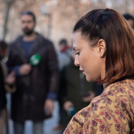 La actriz Elisa Mouliaá sale de declarar de los juzgados de Plaza de Castilla, en Madrid.