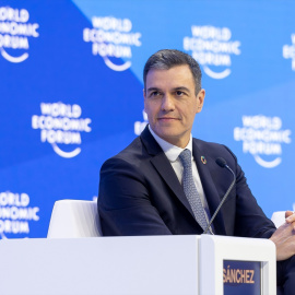 El presidente del Gobierno, Pedro Sánchez, en el Foro Económico de Davos del año 2023.