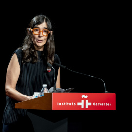 La bióloga molecular María A. Blasco interviene en el Instituto Cervantes, a 5 de octubre de 2023, en Madrid.