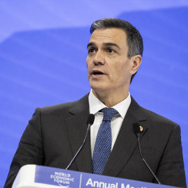 El presidente del Gobierno, Pedro Sánchez, este miércoles durante el Foro de Davos