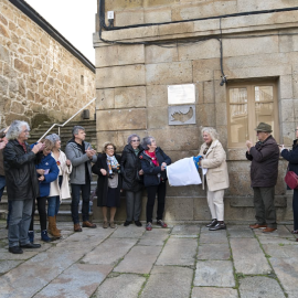 Homenaje a las presas de la cárcel de Celanova, el pasado 23 de noviembre frente al edificio de la antigua prisión de la localidad ourensana.