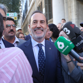 El presidente del Parlament balear, Gabriel Le Senne (Vox), a su llegada a los juzgados de Vía Alemania, a 27 de septiembre de 2024, en Palma de Mallorca.