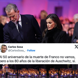 Felipe VI y la reina Leitizia, en la conmemoración de la liberación de Auschwitz.