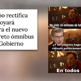 Un meme sobre el papelón de Feijóo con el decreto ómnibus.