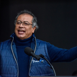 Foto de archivo de Gustavo Petro, presidente de Colombia, durante uno de sus discursos,