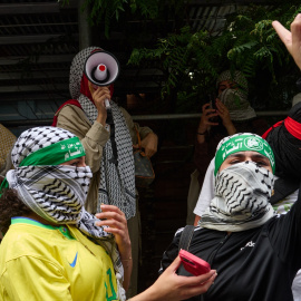 Una protesta propalestina en el campus de Baruch College en New York, en una foto de archivo.