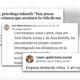 Un post de Bluesky bromeando sobre la entrevista a Ana Aznar.-