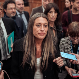 El grupo parlamentario de Junts per Catalunya, con Míriam Nogueras al frente, en el Congreso de los Diputados.