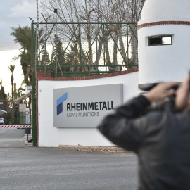 Acceso de entrada a la empresa Rheinmetall, a 30 de enero de 2025, en Javalí Viejo, Murcia