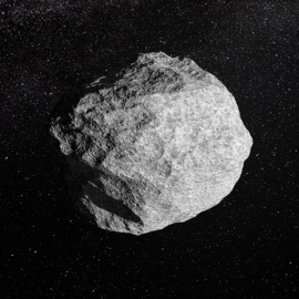 Ilustración de un asteroide.