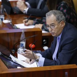 El presidente de la Asamblea de Madrid, Enrique Ossorio este jueves durante su primer pleno ordinario de 2025. EFE/ Mariscal