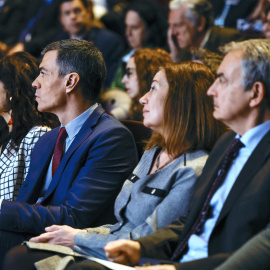 El presidente del Gobierno, Pedro Sánchez, asiste al acto conmemorativo del 20º aniversario de la Ley contra la Violencia de Género, este lunes en Madrid