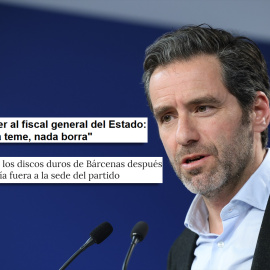 El portavoz del PP, Borja Sémper, junto a sus declaraciones y un titular que no le deja en buen lugar.