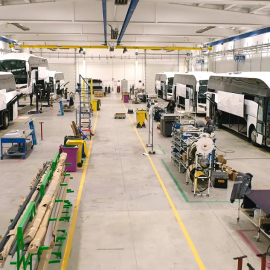 Instalaciones de la empresa de autobuses Sunsundegui en Alsasua, Navarra.