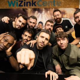 Imagen de archivo de la banda La Raíz tras un concierto en el WiZink Center.