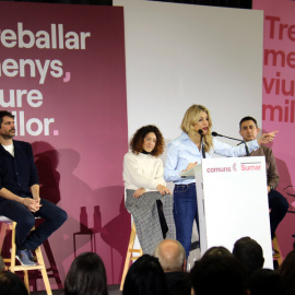 La vicepresidenta segona i ministra de Treball del govern espanyol, Yolanda Díaz a l'acte de Sumar a Viladecans per defensar la reducció de jornada.