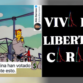 Memes aparecidos en redes sobre Milei y la criptomoneda $LIBRA.