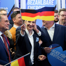 La candidata de Alternativa para Alemania, Alice Weidel, durante la celebración de los resultados electorales en Berlín.