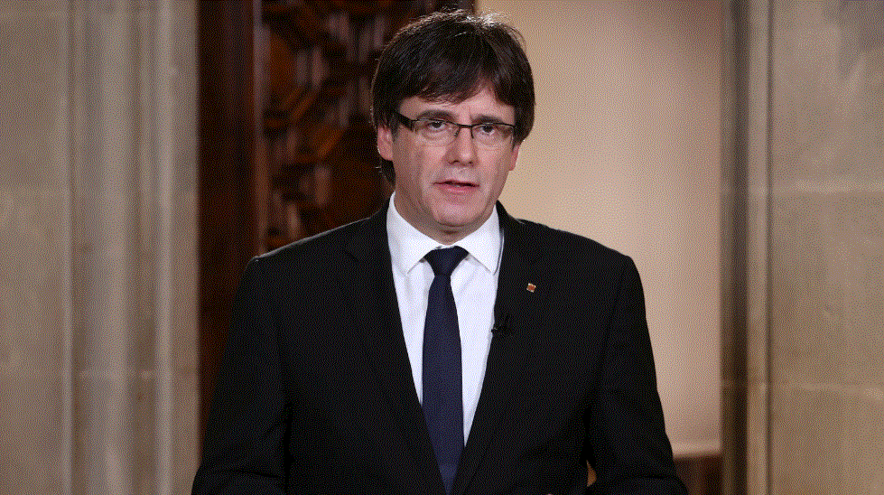 El president de la Generalitat, Carles Puigdemont, en el seu missatge institucional dos dies després del referèndum