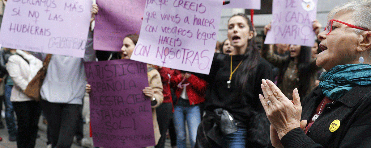 Protesta de esta semana contra la sentencia de 'La Manada'. EFE