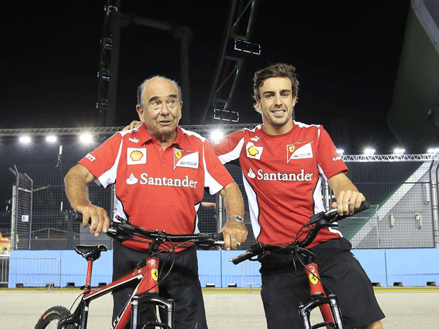 Emilio Botín y Fernando Alonso en una imagen de 2013. / EFE