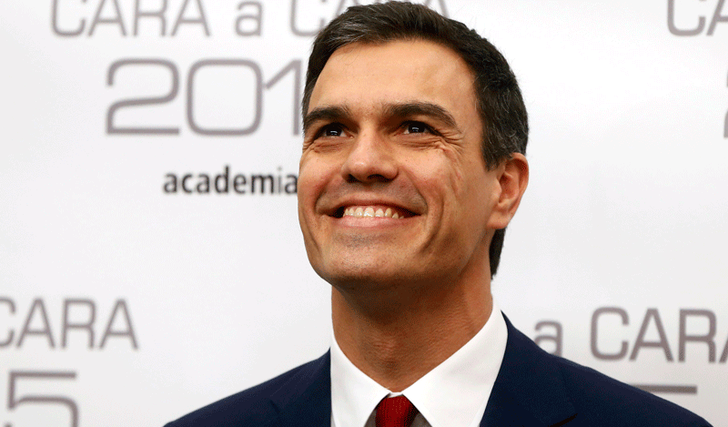 Pedro Sánchez, minutos antes de empezar el debate./ REUTERS