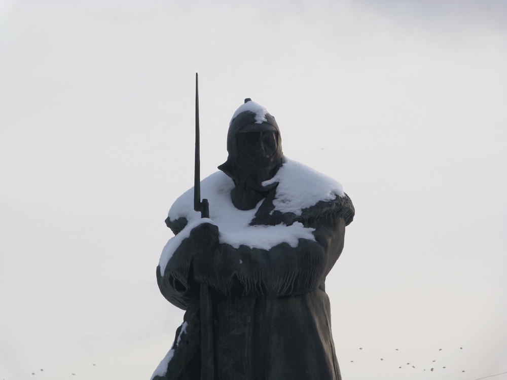 Estatua soldado del Ejército rojo, Park Kultury, Moscú. AF