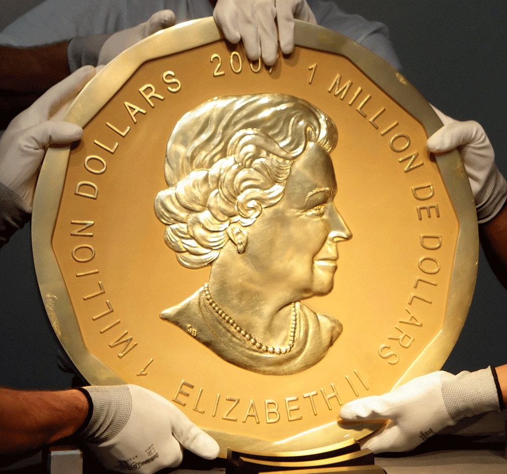 Roban la moneda de oro más grande del mundo de un museo de Berlín. REUTERS